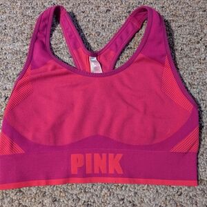 PINK Victoria's Secret Women's Sports Bra - Vibrant Pink